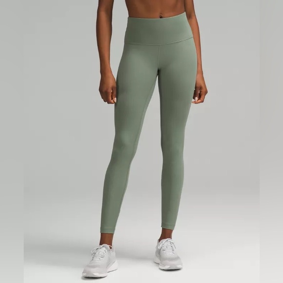 lululemon athletica Pants - LULULEMON Wunder Train Ribbed Tight HR 28 inch GREU size 8 green
